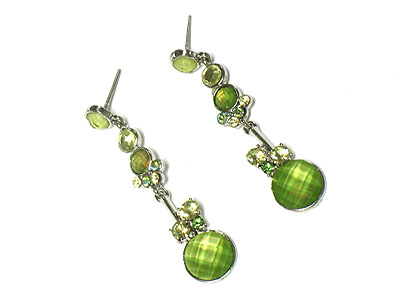 Multi crystal and glass dangling earring