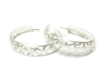 Matte silver arc casting metal earring