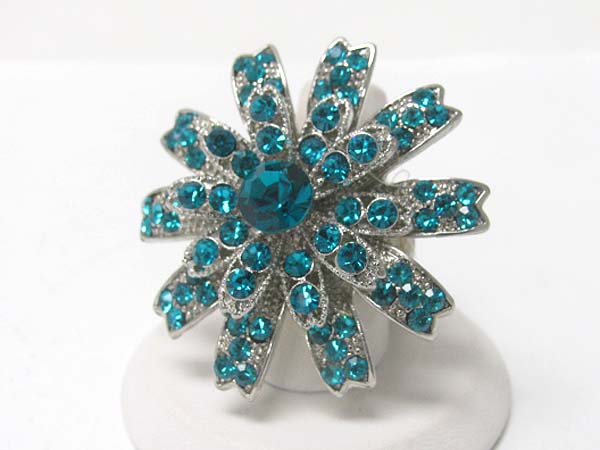 Austrian crystal stud flower stretch ring