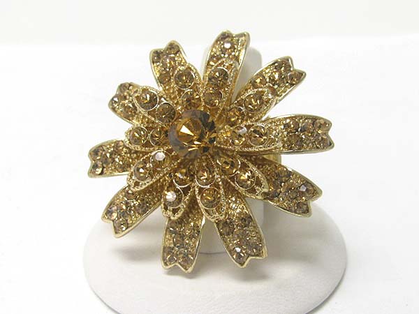 Austrian crystal stud flower stretch ring