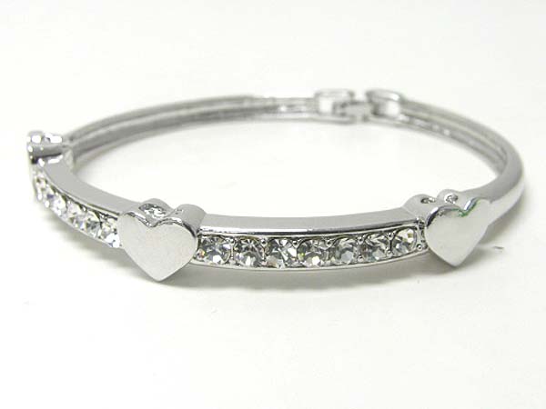 Made in korea whitegold plating crystal stud star accent metal link bracelet