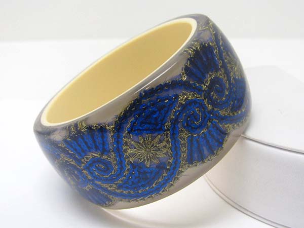 Sequins art deco inside glass acryl bangle