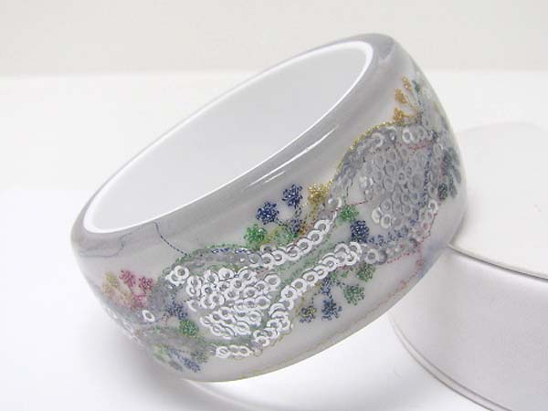 Sequins art deco inside glass acryl bangle