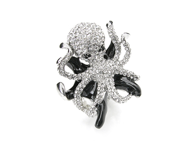 Crystal octopus stretch ring