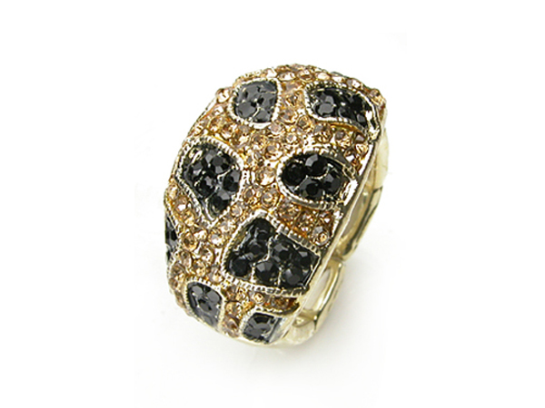 Crystal animal pattern stretch ring