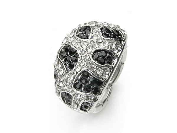 Crystal animal pattern stretch ring