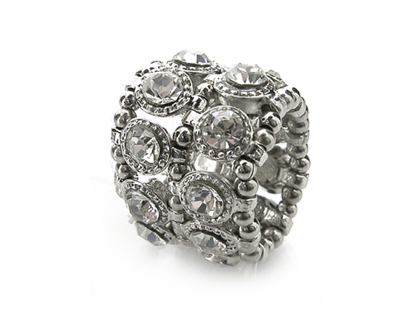 2 row crystal stretch ring