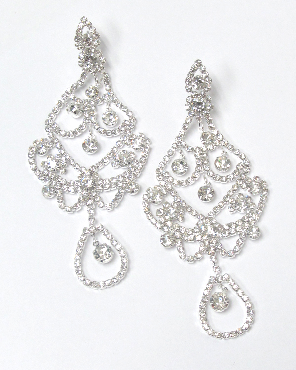 Crystal and rhinestone drop earrings 