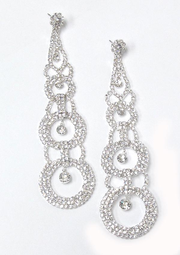 Crystal and rhinestone drop earrings