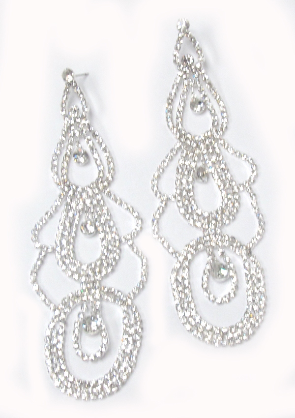 Crystal and rhinestone drop earrings