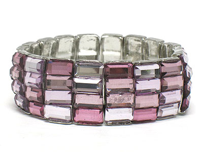 Multi epoxy stone deco wide stretch bracelet