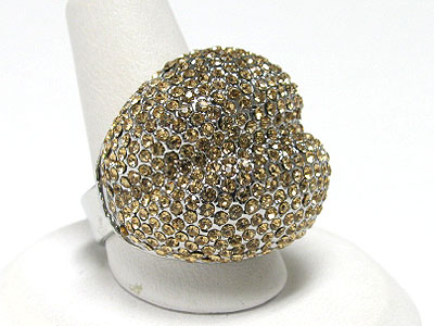 Crystal groumoros style adjustable ring