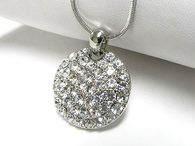 Crystal round pendant necklace