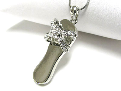 Crystal sandal pendant necklace