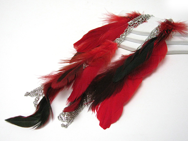 14 inch super long feather drop earring