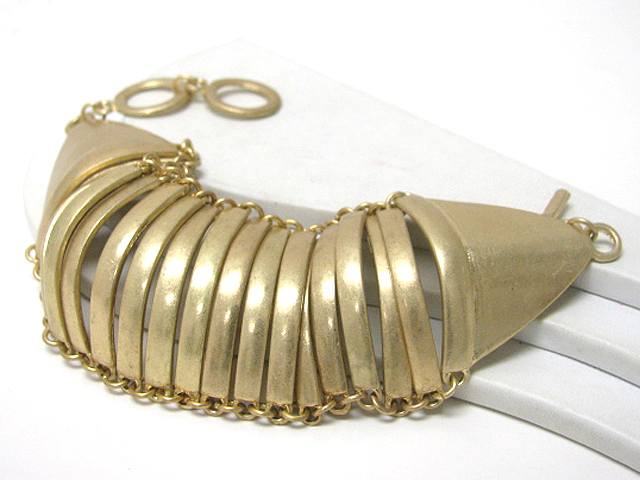 Massive style roly-poly shape metal piece link bracelet