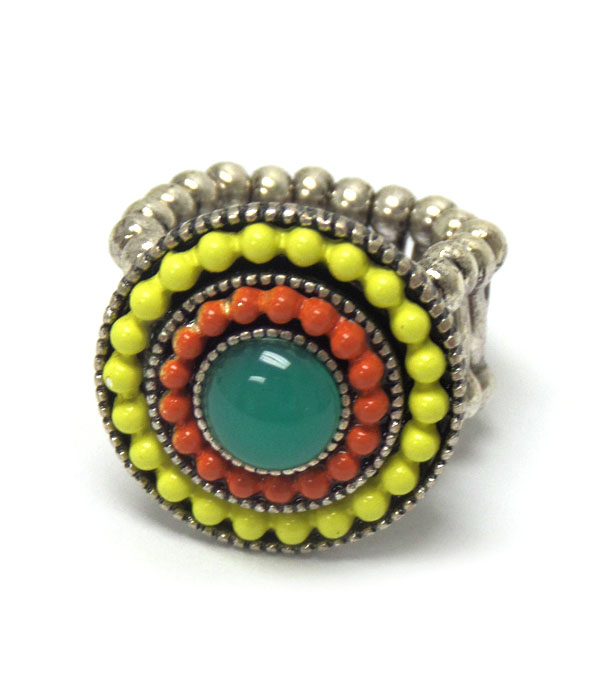 Seed beads round disk ring