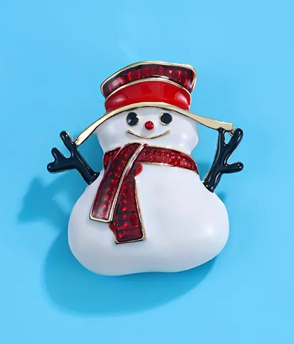 Snowman brooch