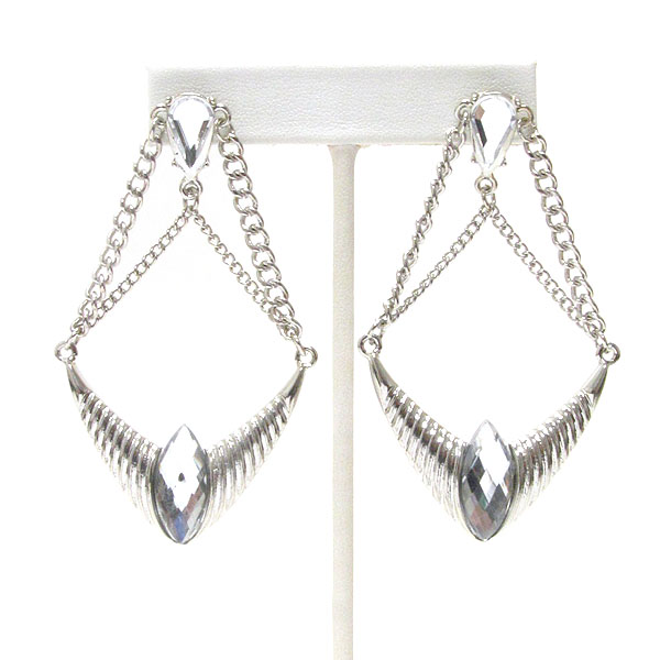 Crystal deco chevron drop earring