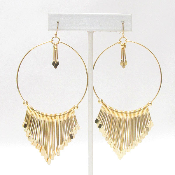 Multi wire drop hoop earring - hoops