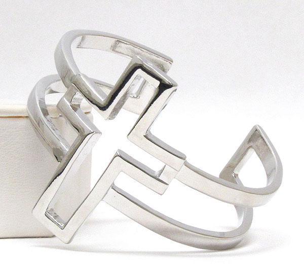 Metal cross bangle bracelet