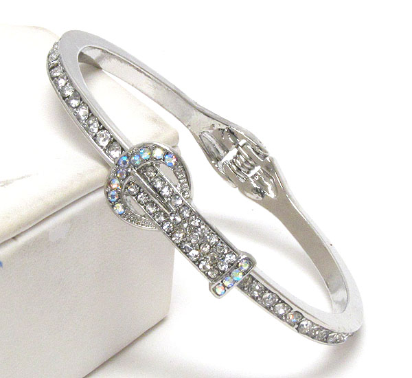 Crystal deco buckle bangle bracelet