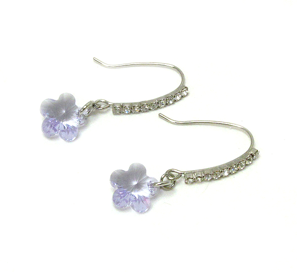 Swarovski crystal flower and crystal deco earring - made in usa