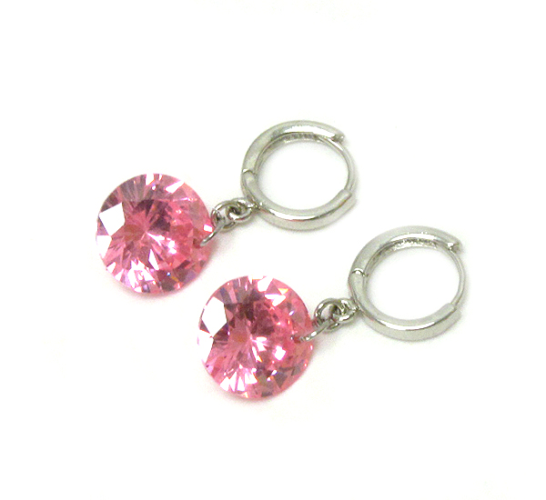 Swarovski crystal circle drop earring - made in usa