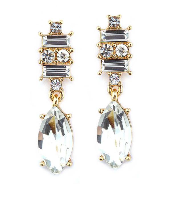 Glass stone drop earring