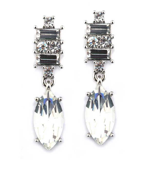 Glass stone drop earring