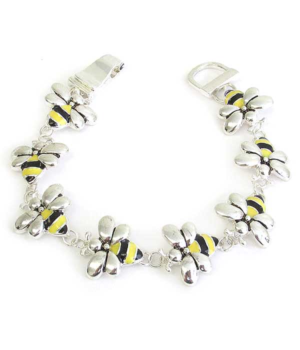 Multi epoxy bee magnetic bracelet