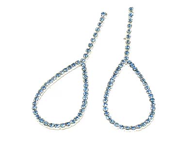 Rhinestone large tear shape dangle earring