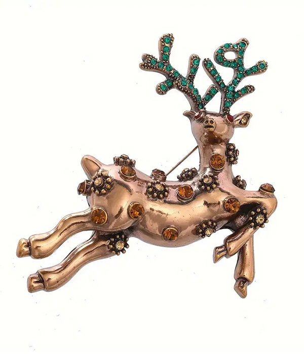 Christmas theme reindeer brooch