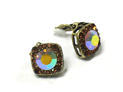 Crystal square clip earring