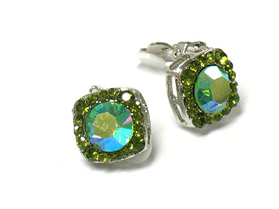 Crystal square clip earring