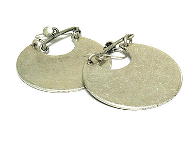 Metal hollow disk earring