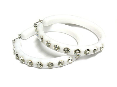 Crystal hoop acrylic earring - hoops