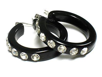 Crystal hoop acrylic earring - hoops