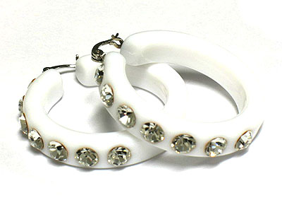 Crystal hoop acrylic earring - hoops