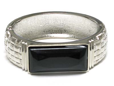 Jet stone metal hinge bangle