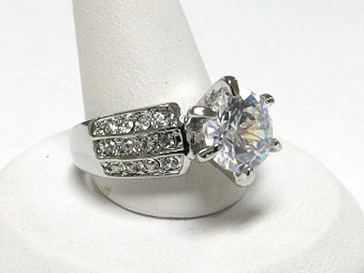 Cubic and crystal engagement style ring