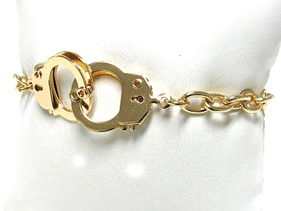 Metal handcuff toggle chain bracelet