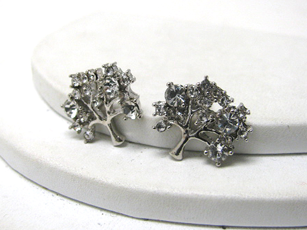 Crystal deco life of tree earrings