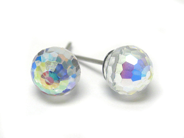 Swarovski crystal ball stud earrings - made in usa