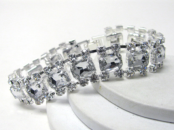 Crystal and glass stone deco party bracelet