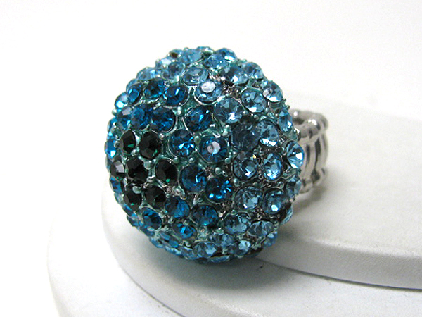 Crystal stud dome stretch ring