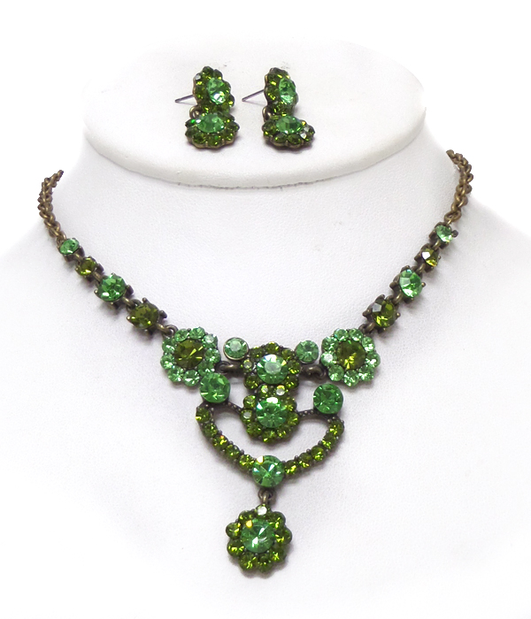 Luxury austrian crystal necklace earring set