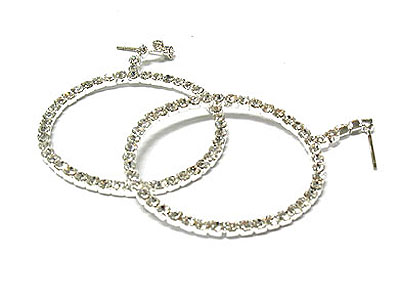 40 mm crystal hoop drop earring - hoops