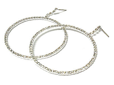 55 mm crystal hoop drop earring - hoops