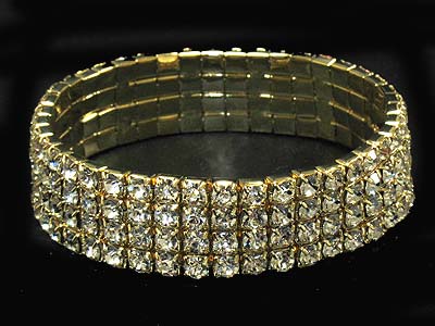 Rhinestone 4 lines stretch bracelet